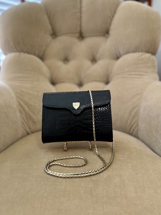 Lana Marks Handbags - VTG Auth LANA MARKS Genuine Alligator Convertible Minaudiere Bag
